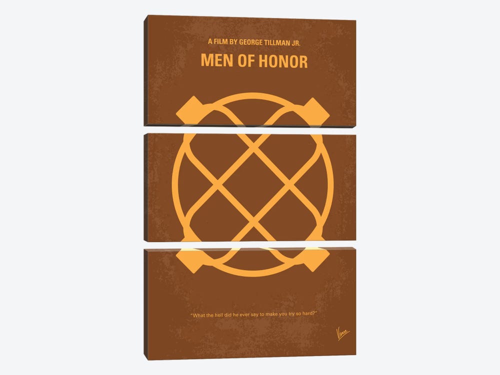 Men Of Honor Minimal Movie Poster by Chungkong 3-piece Canvas Art Print