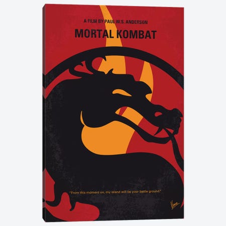 Mortal Kombat Minimal Movie Poster Canvas Print #CKG1151} by Chungkong Canvas Wall Art