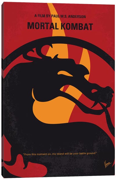 Mortal Kombat Minimal Movie Poster Canvas Art Print - Mortal Kombat