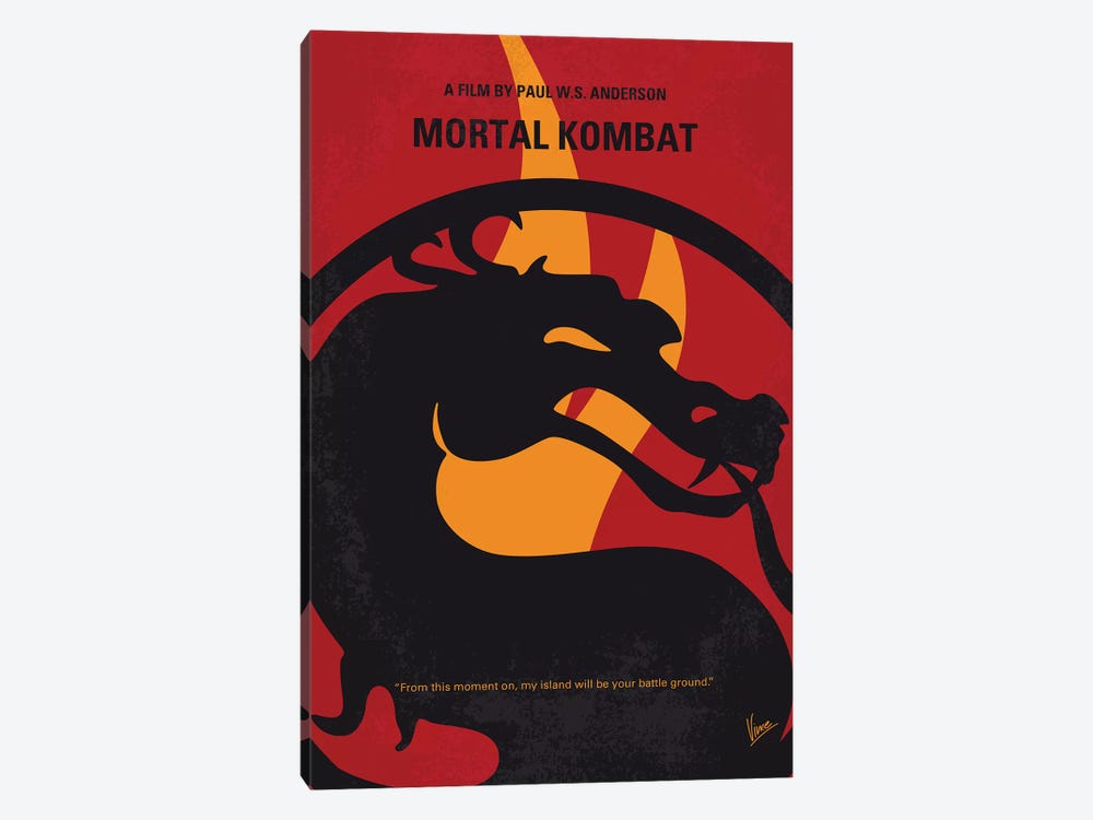 Mortal Kombat Minimal Movie Poster by Chungkong 1-piece Canvas Art