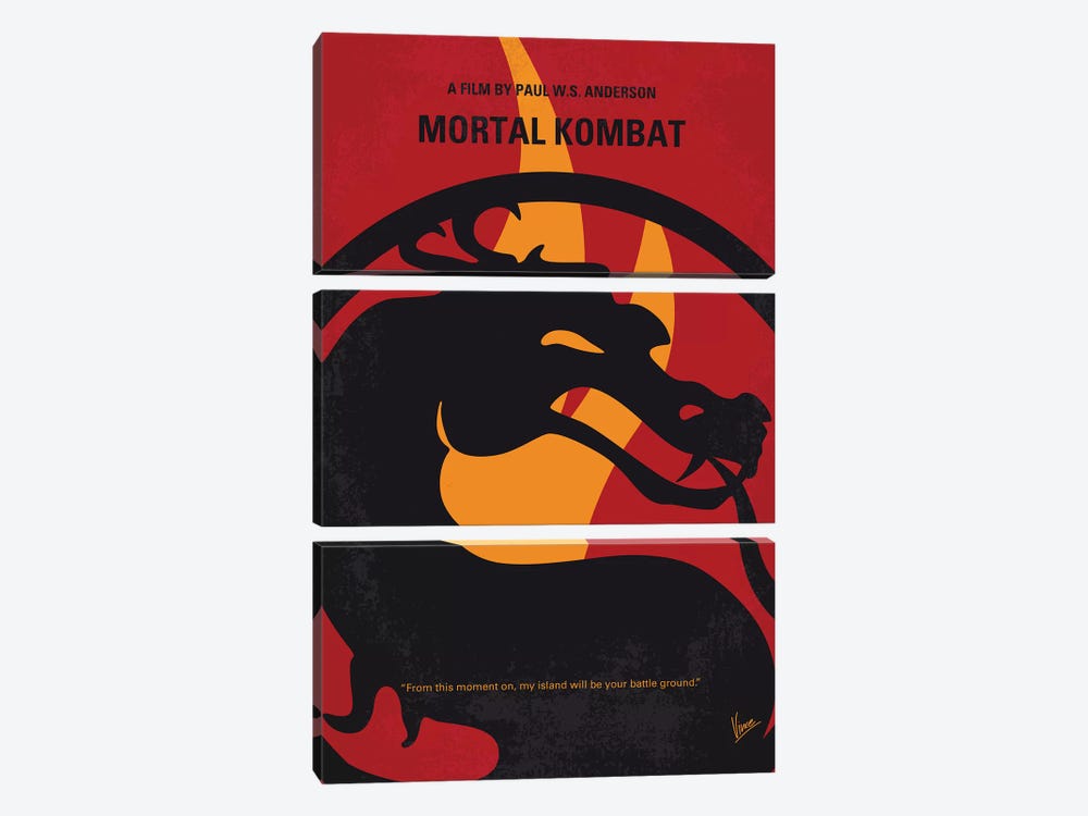 Mortal Kombat Minimal Movie Poster by Chungkong 3-piece Canvas Artwork