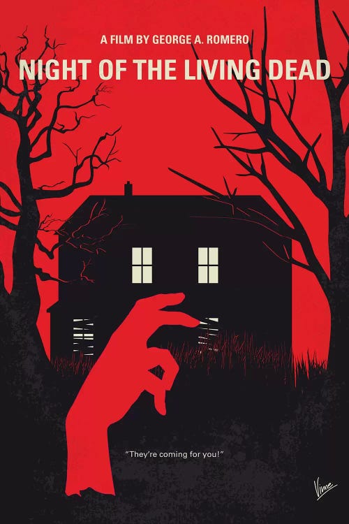 Night Of The Living Dead Minimal Movie Poster by Chungkong wall art