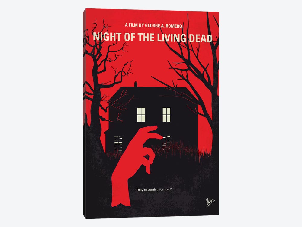 Night Of The Living Dead Minimal Movie Poster by Chungkong 1-piece Canvas Print