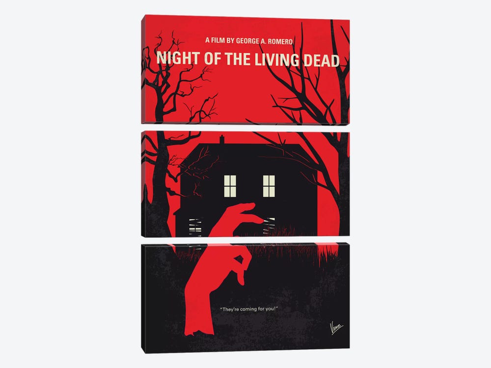 Night Of The Living Dead Minimal Movie Poster by Chungkong 3-piece Art Print