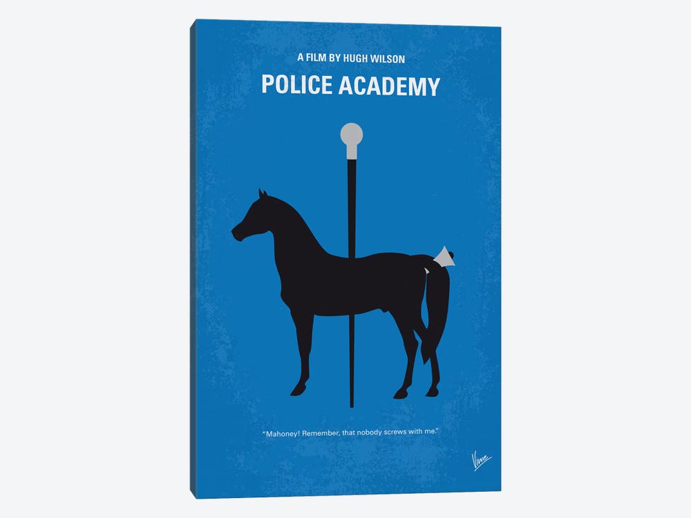 Police Academy Minimal Movie Poster by Chungkong 1-piece Canvas Art Print