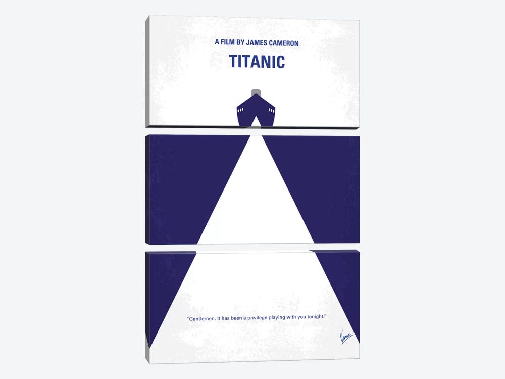 Titanic Minimal Movie Poster by Chungkong 3-piece Canvas Wall Art
