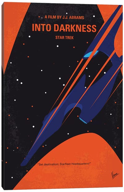 St Into Darkness Minimal Movie Poster Canvas Art Print - Star Trek