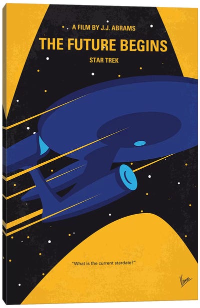 St The Future Begins Minimal Movie Poster Canvas Art Print - Star Trek