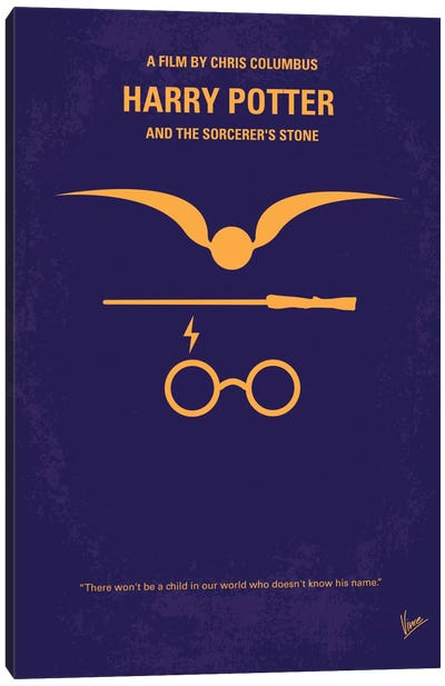 Harry Potter And The Sorcerer's Stone Minimal Movie Poster Canvas Art Print - Fantasy Minimalist Movie Posters