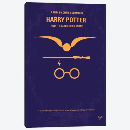 Harry Potter And The Sorcerer's Stone Minimal Movie Poster Canvas Print #CKG116} by Chungkong Canvas Artwork