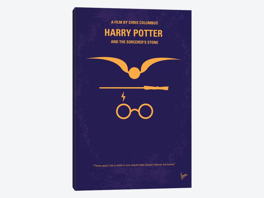 Harry Potter And The Sorcerer's Stone Minimal Movie Poster by Chungkong 1-piece Canvas Art Print