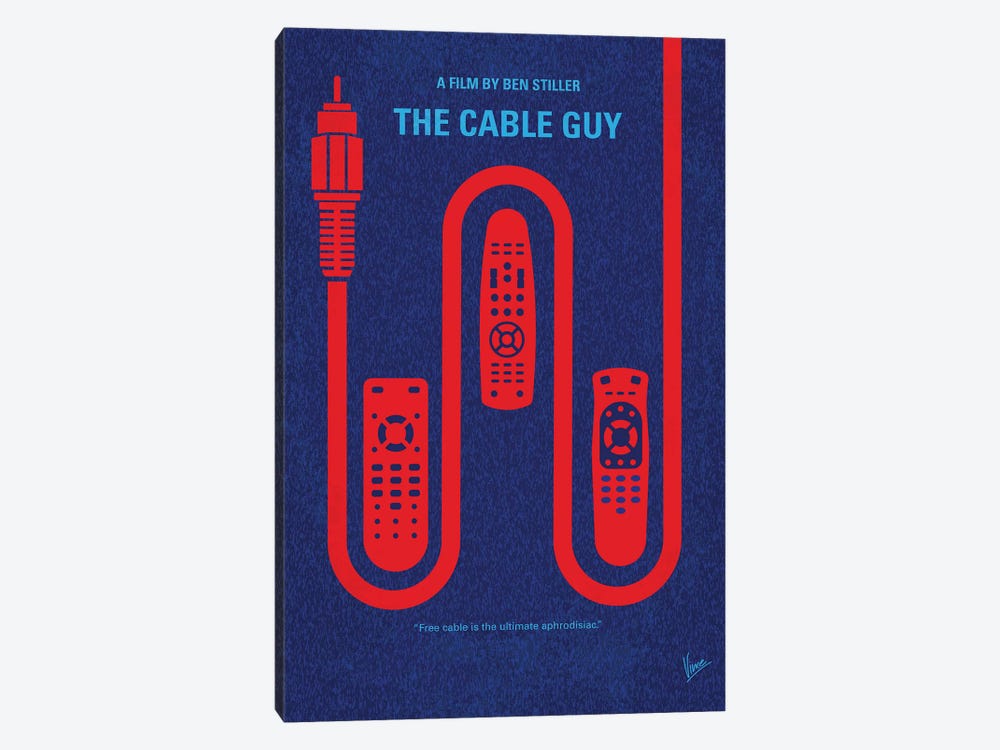 The Cable Guy Minimal Movie Poster by Chungkong 1-piece Canvas Art Print