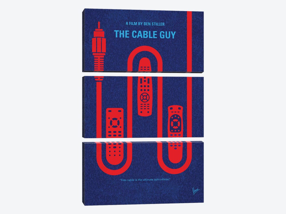 The Cable Guy Minimal Movie Poster by Chungkong 3-piece Canvas Print