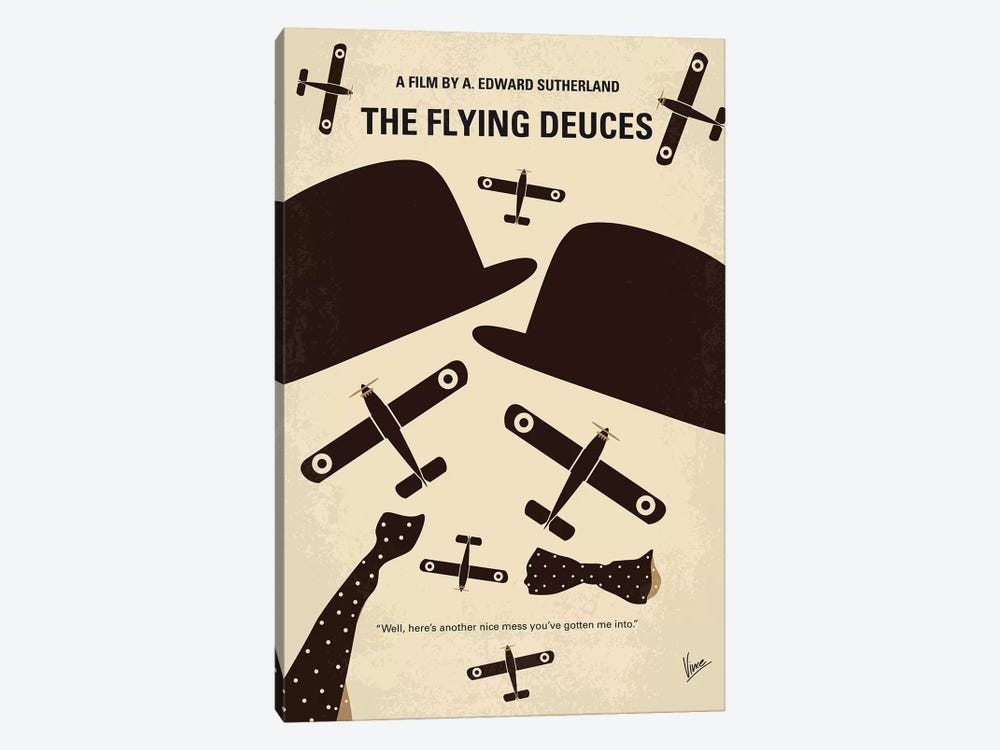 The Flying Deuces Minimal Movie Poster by Chungkong 1-piece Canvas Art