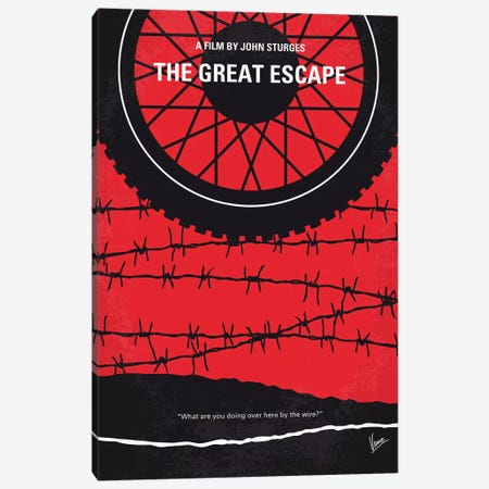 The Great Escape Minimal Movie Poster Canvas Print #CKG1180} by Chungkong Canvas Art Print