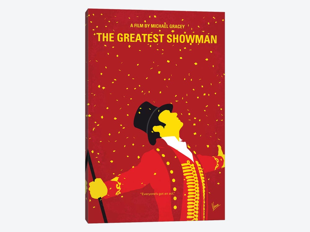 The Greatest Showman Minimal Movie Poster by Chungkong 1-piece Canvas Art Print