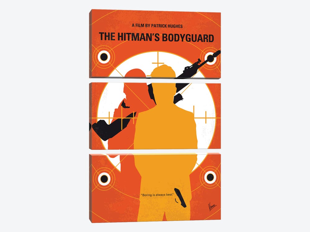 The Hitmans Bodyguard Minimal Movie Poster by Chungkong 3-piece Canvas Art