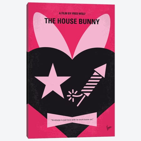 The House Bunny Minimal Movie Poster Canvas Print #CKG1184} by Chungkong Canvas Wall Art