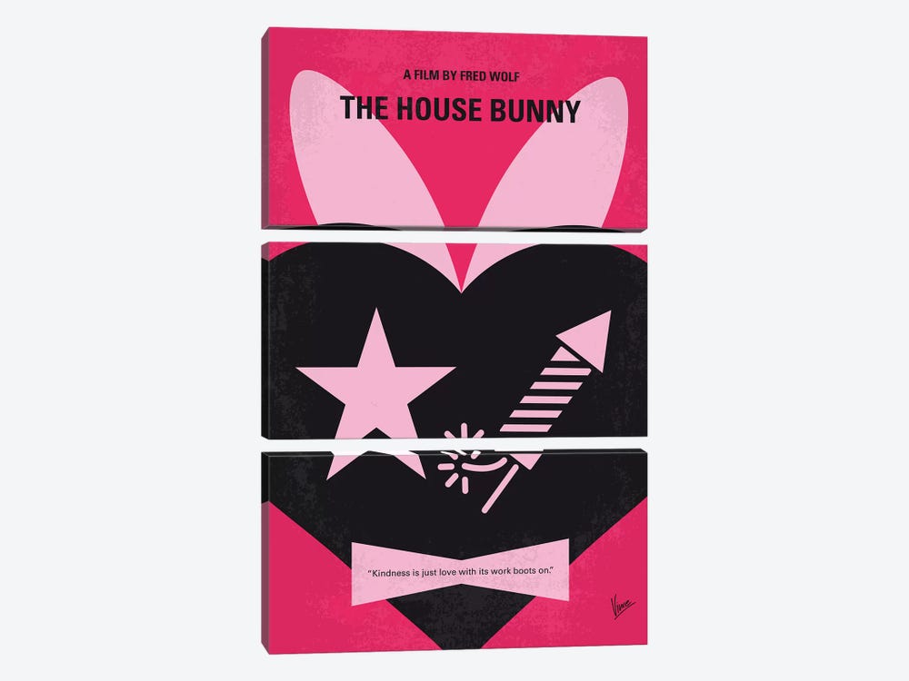 The House Bunny Minimal Movie Poster by Chungkong 3-piece Canvas Wall Art
