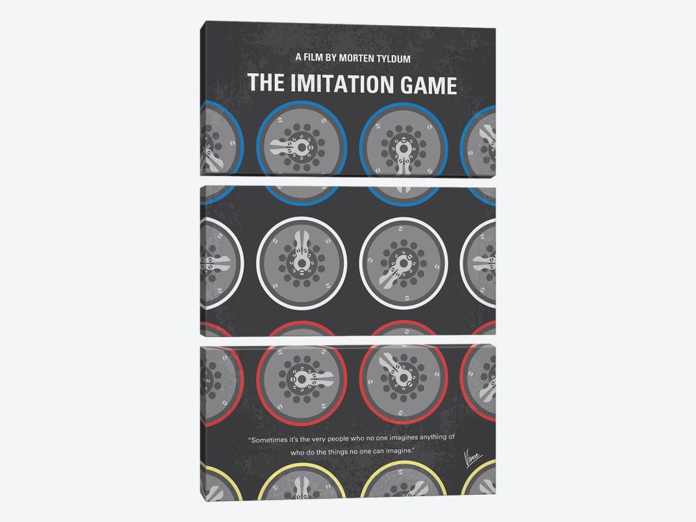 The Imitation Game Minimal Movie Poster by Chungkong 3-piece Canvas Print
