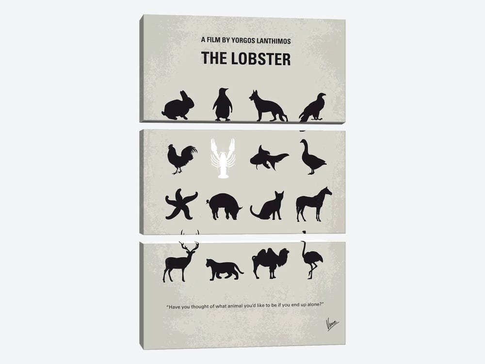 The Lobster Minimal Movie Poster by Chungkong 3-piece Canvas Print