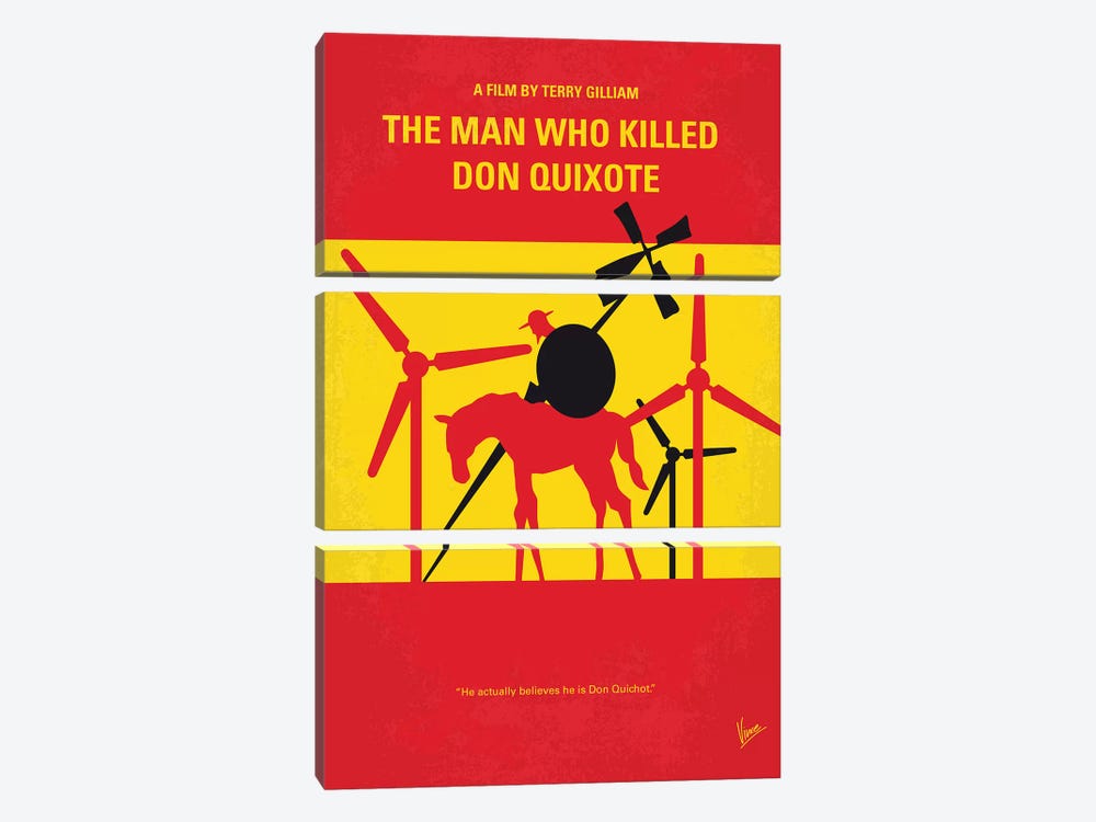 The Man Who Killed Don Quixote Minimal Movie Poster by Chungkong 3-piece Canvas Wall Art