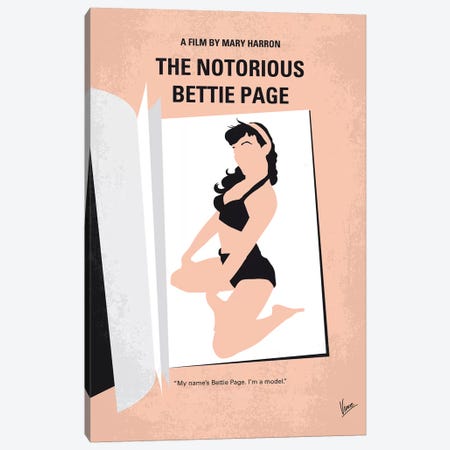 The Notorious Bettie Page Minimal Movie Poster Canvas Print #CKG1190} by Chungkong Canvas Wall Art