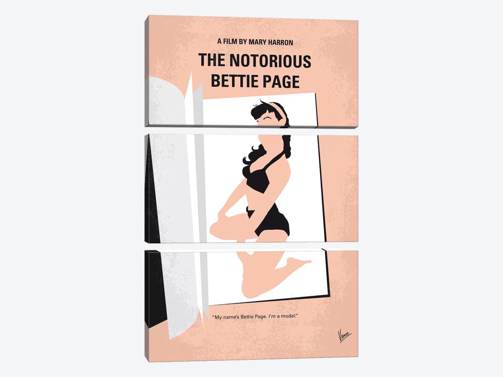 The Notorious Bettie Page Minimal Movie Poster by Chungkong 3-piece Canvas Print