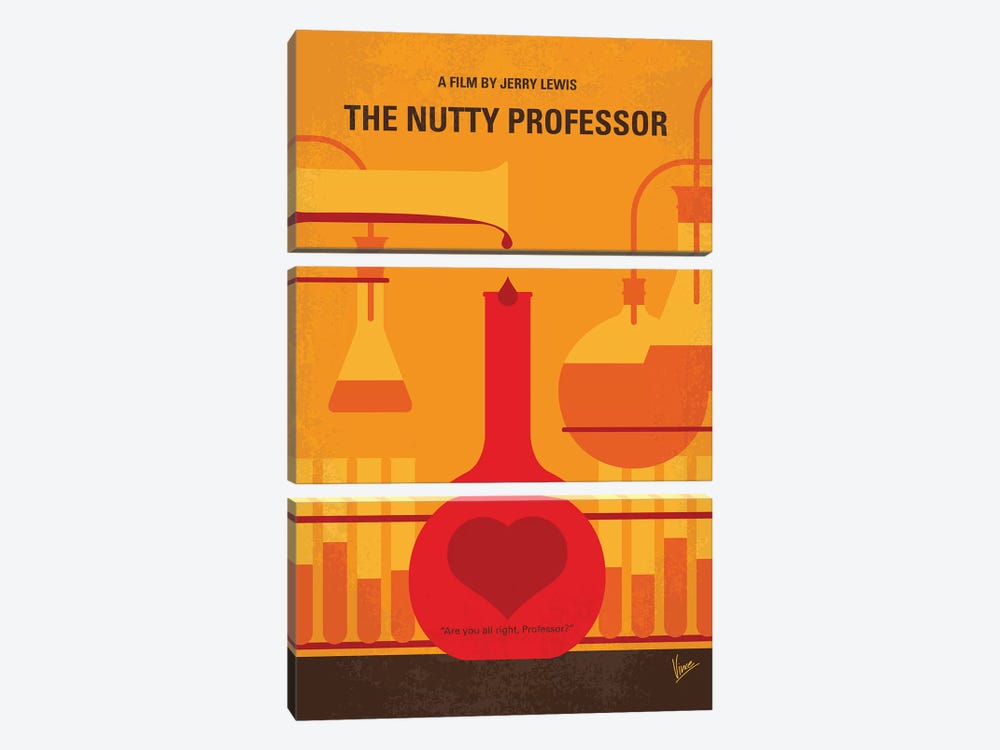 The Nutty Professor Minimal Movie Poster by Chungkong 3-piece Canvas Artwork