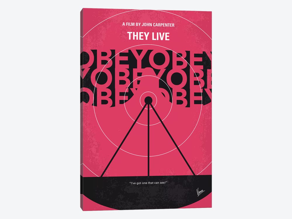 They Live Minimal Movie Poster by Chungkong 1-piece Canvas Art
