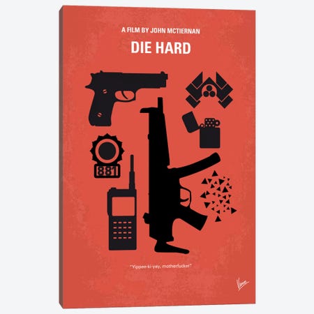 Die Hard Minimal Movie Poster Canvas Print #CKG11} by Chungkong Canvas Artwork