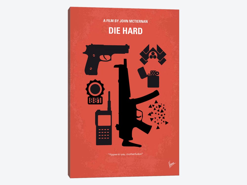 Die Hard Minimal Movie Poster by Chungkong 1-piece Canvas Art Print