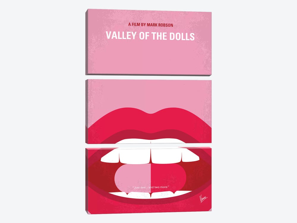 Valley Of The Dolls Minimal Movie Poster by Chungkong 3-piece Canvas Print