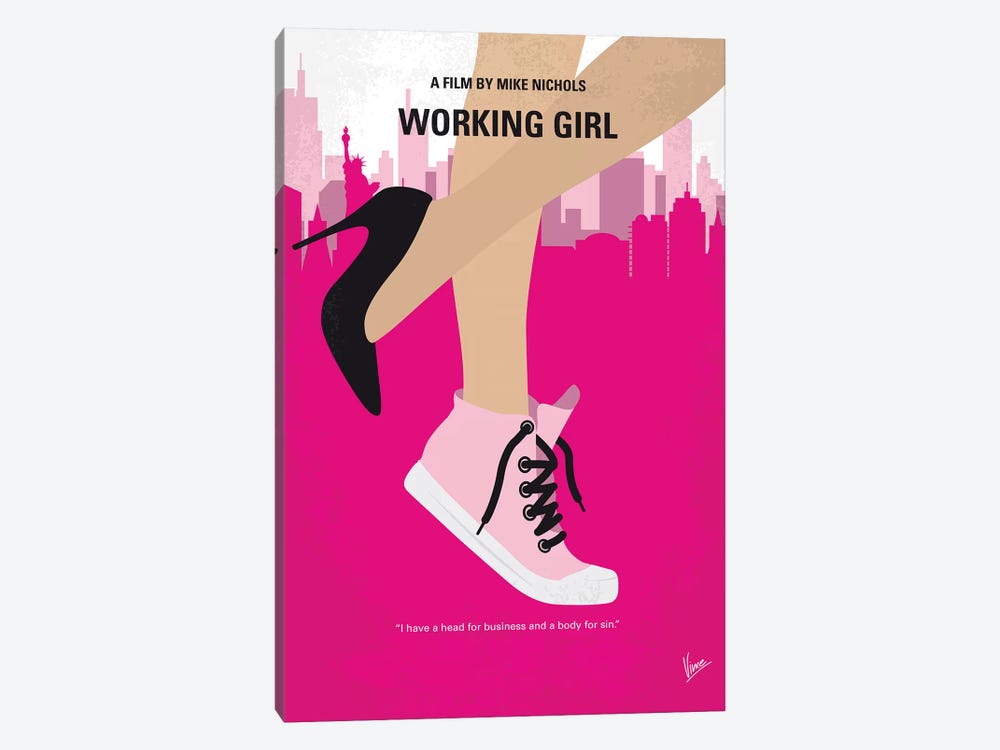Working Girl Minimal Movie Poster by Chungkong 1-piece Canvas Wall Art