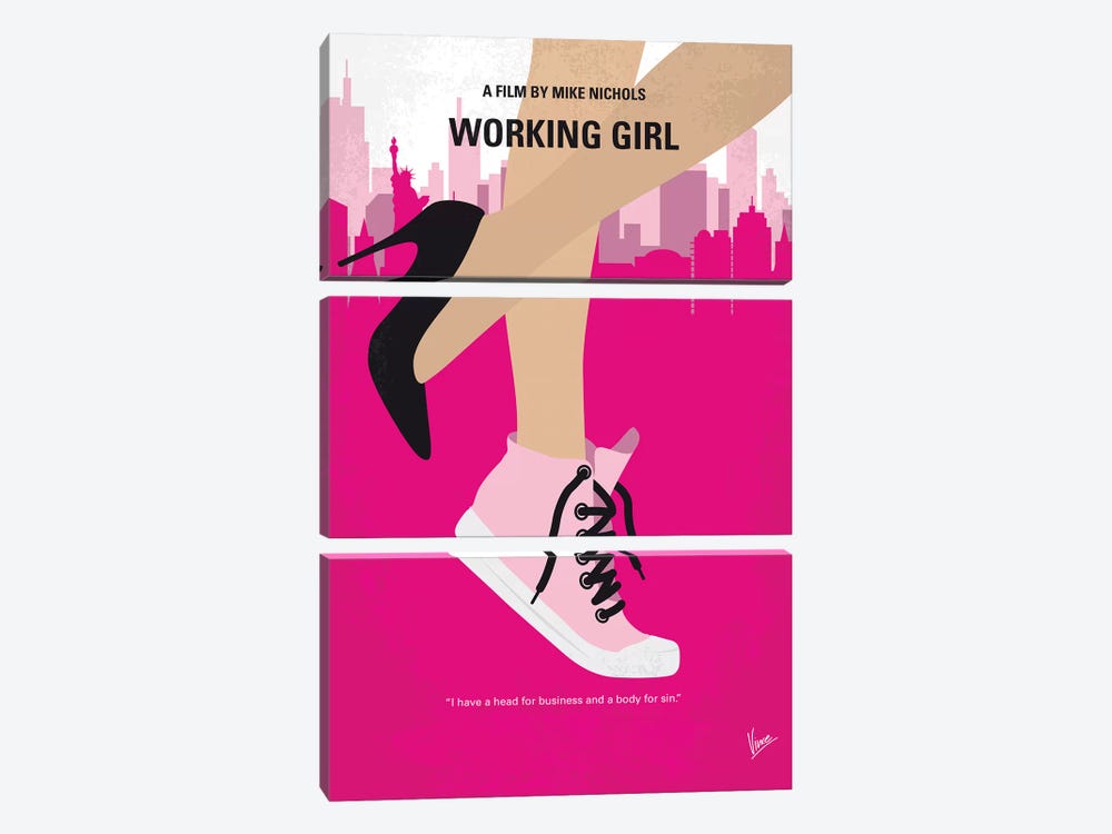Working Girl Minimal Movie Poster by Chungkong 3-piece Canvas Wall Art