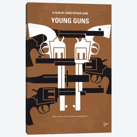 Young Guns Minimal Movie Poster Canvas Print #CKG1203} by Chungkong Canvas Art