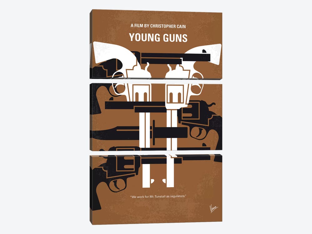 Young Guns Minimal Movie Poster by Chungkong 3-piece Canvas Print