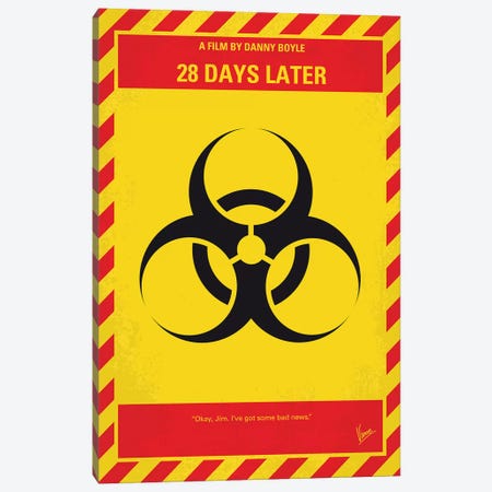 My 28 Days Later Minimal Movie Poster Canvas Print #CKG1204} by Chungkong Canvas Art Print