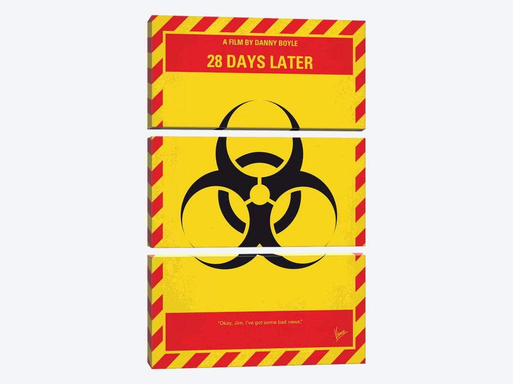 My 28 Days Later Minimal Movie Poster by Chungkong 3-piece Canvas Wall Art