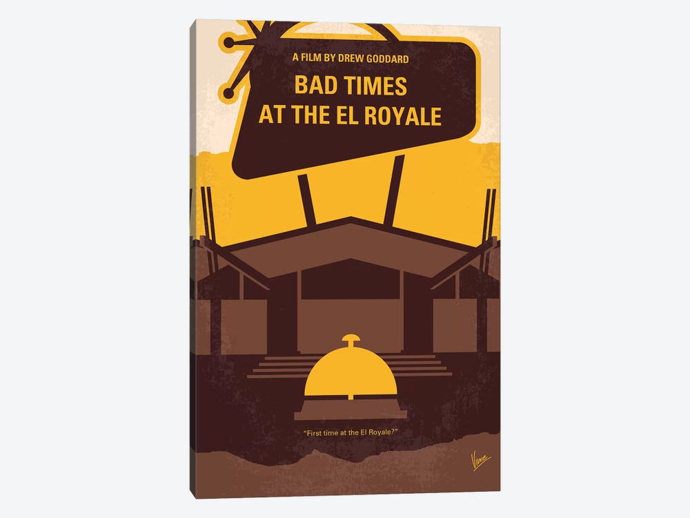 My Bad Times At The El Royale Minimal Movie Poster by Chungkong 1-piece Canvas Art Print