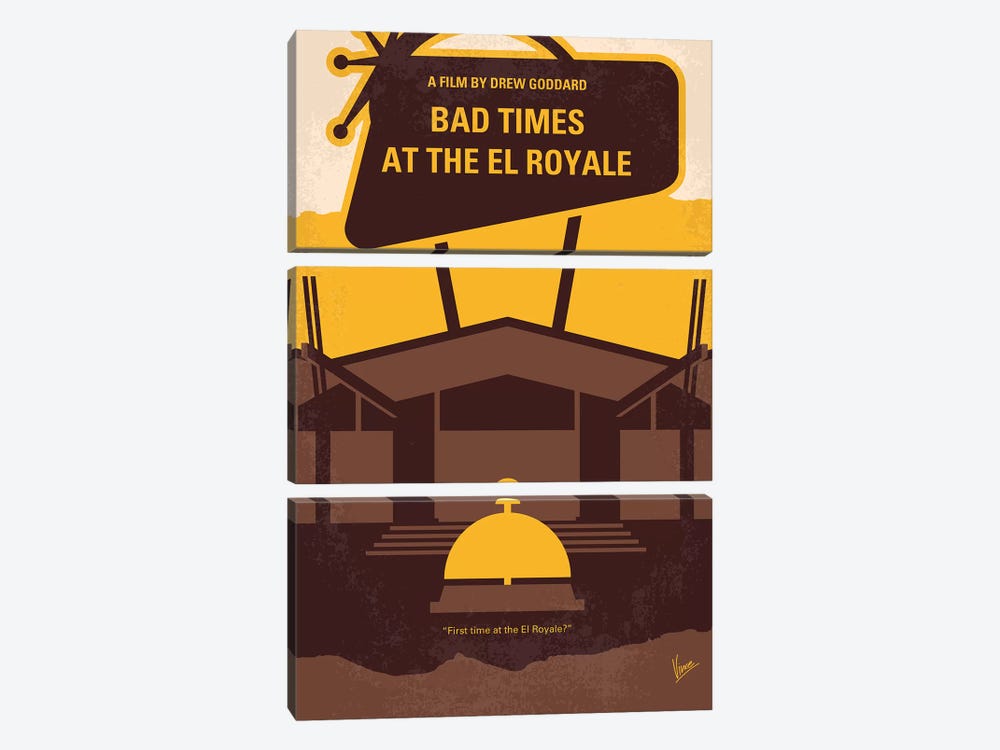 My Bad Times At The El Royale Minimal Movie Poster by Chungkong 3-piece Art Print