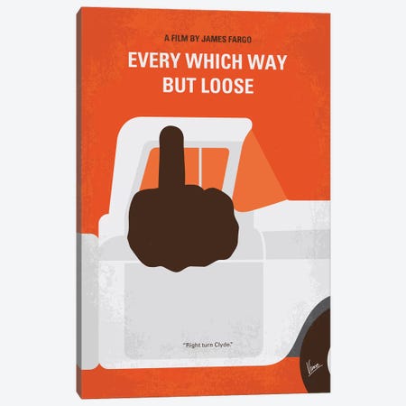 My Every Which Way But Loose Minimal Movie Poster Canvas Print #CKG1212} by Chungkong Canvas Art Print