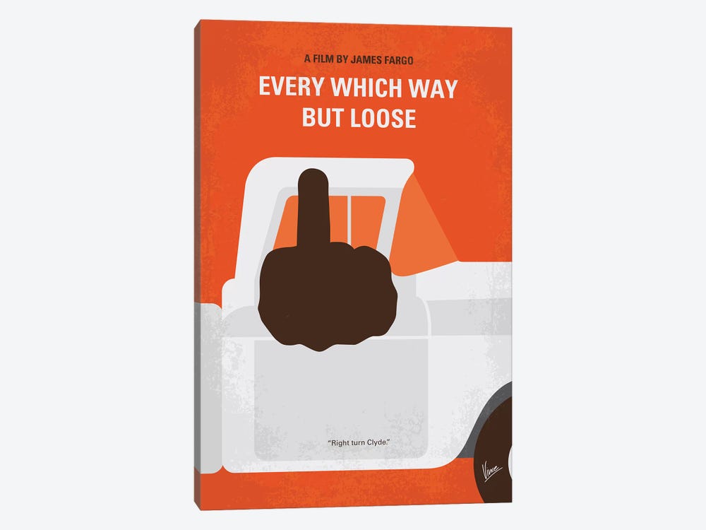 My Every Which Way But Loose Minimal Movie Poster by Chungkong 1-piece Canvas Art Print