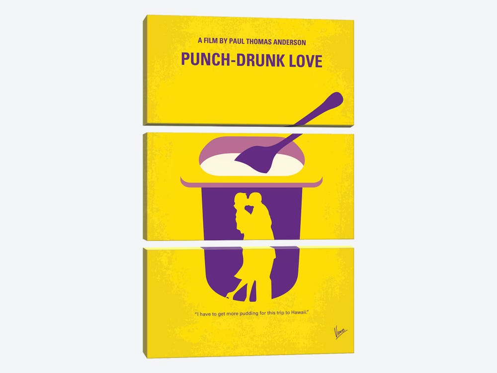 My Punch-Drunk Love Minimal Movie Poster by Chungkong 3-piece Canvas Wall Art