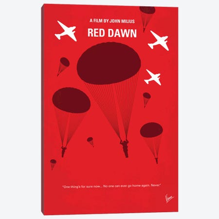 My Red Dawn Minimal Movie Poster Canvas Print #CKG1223} by Chungkong Canvas Art