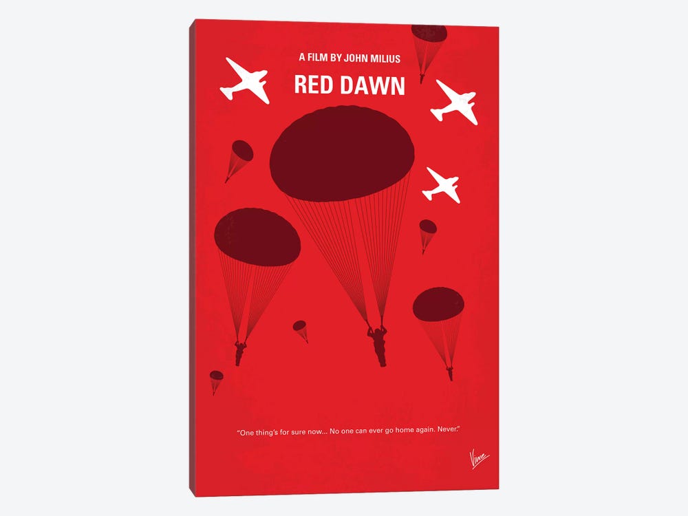 My Red Dawn Minimal Movie Poster by Chungkong 1-piece Canvas Art Print
