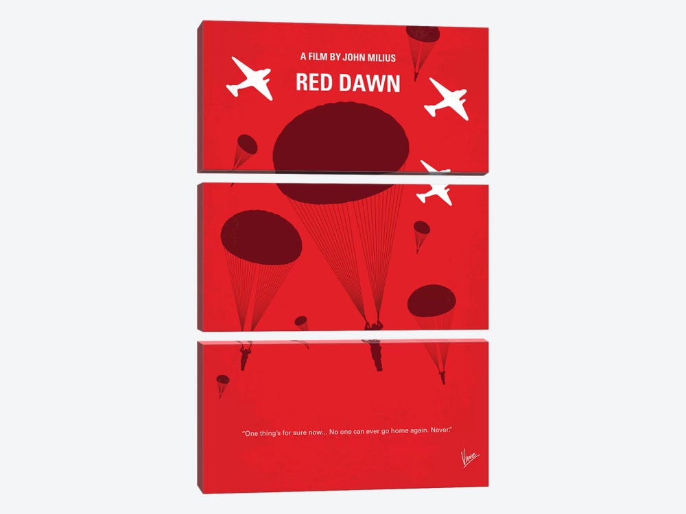 My Red Dawn Minimal Movie Poster by Chungkong 3-piece Canvas Art Print