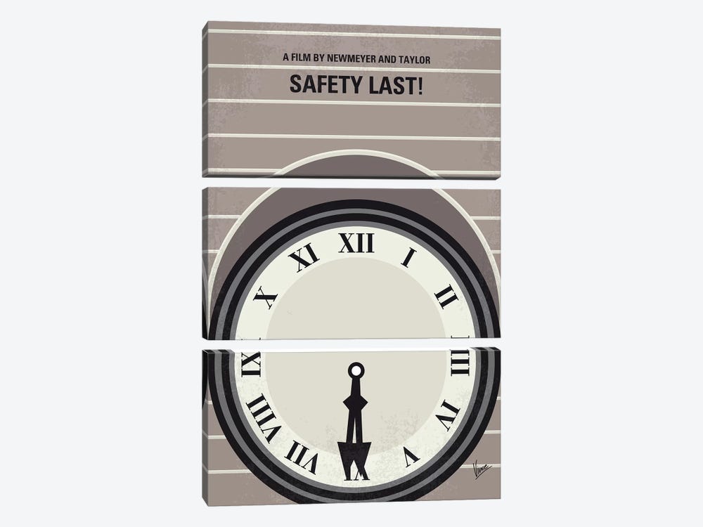 My Safety Last Minimal Movie Poster by Chungkong 3-piece Canvas Print