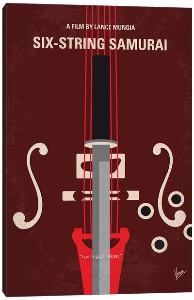 My Six-String Samurai Minimal Movie Poster Canvas Art Print - Warrior Art
