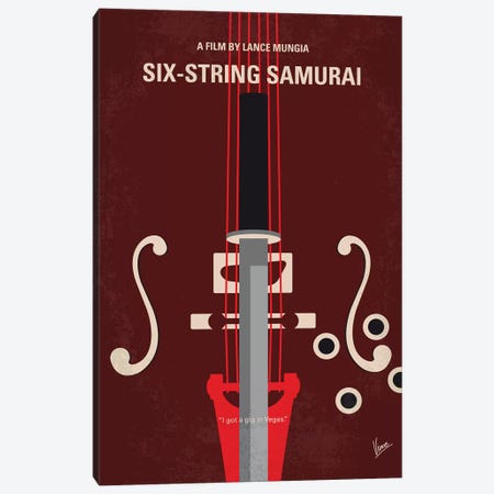 My Six-String Samurai Minimal Movie Poster Canvas Print #CKG1226} by Chungkong Canvas Art Print